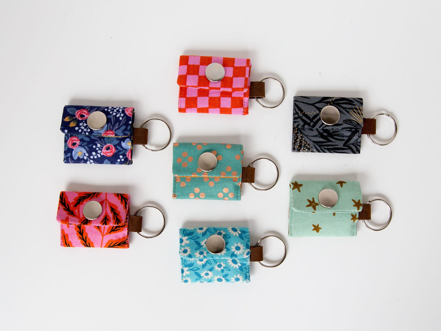 Coin Keeper Keychain - Blue Daisy