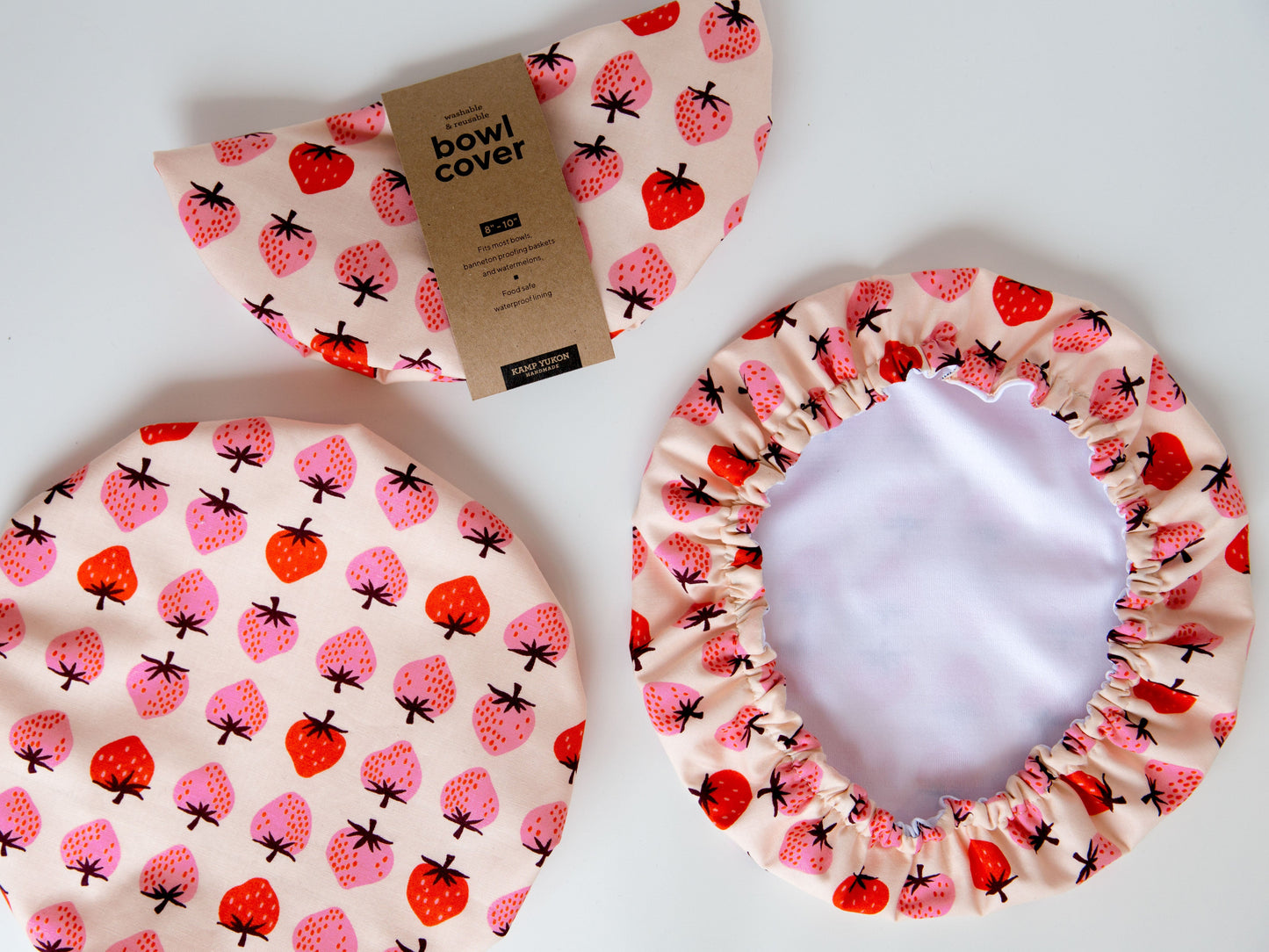 Bowl Cover - Strawberries Pink