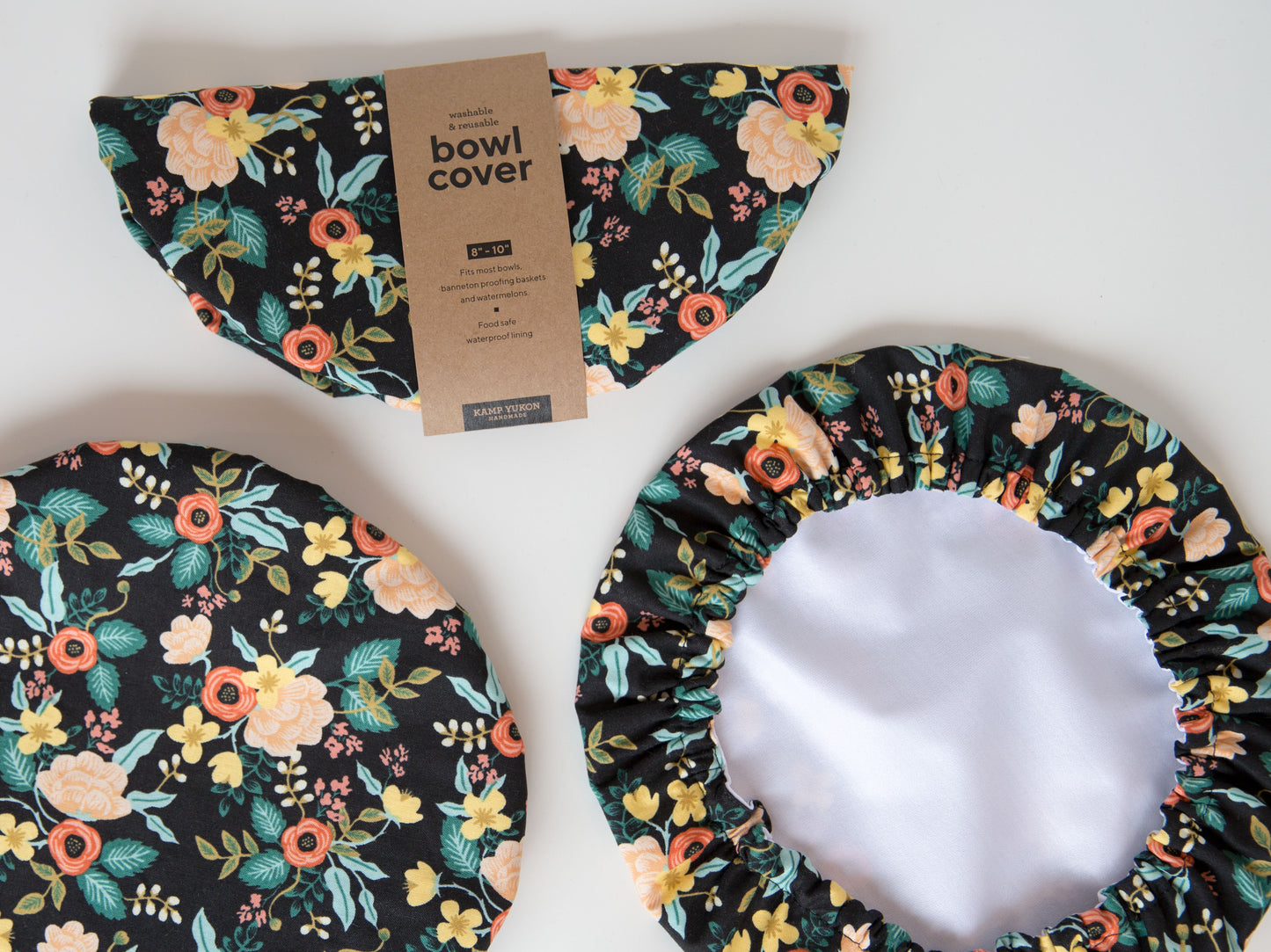 Bowl Cover - Birch Floral Black