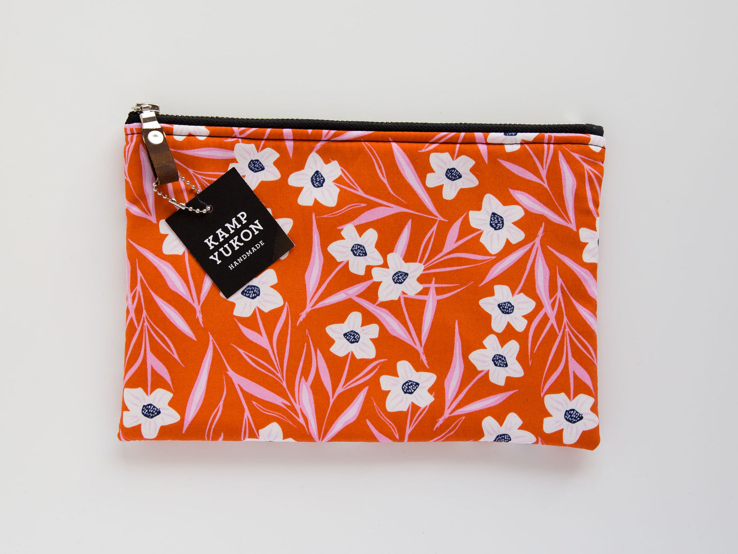 Flat Pouch - Orange Floral