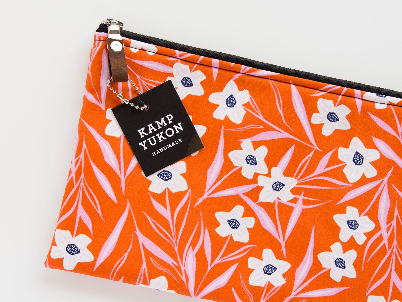 Flat Pouch - Orange Floral