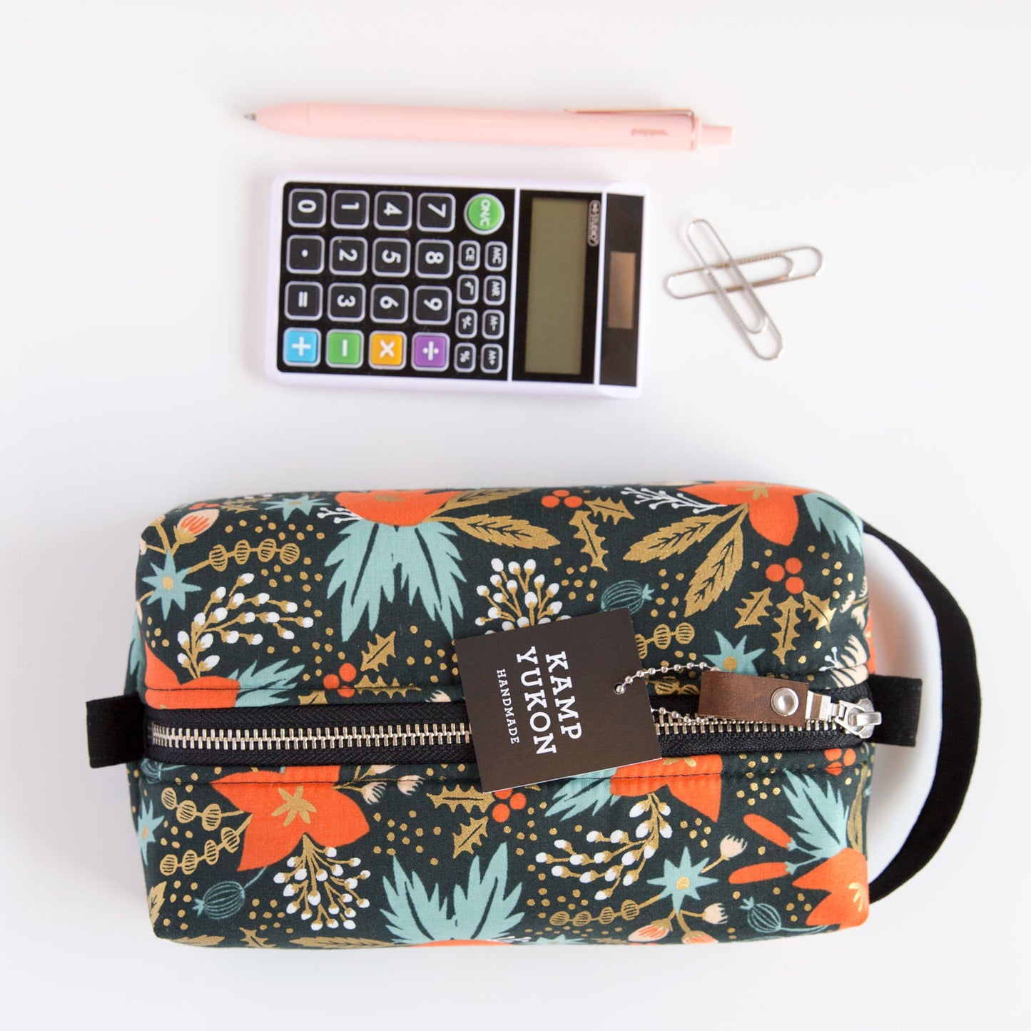 Box Pouch - Poinsettia - Evergreen