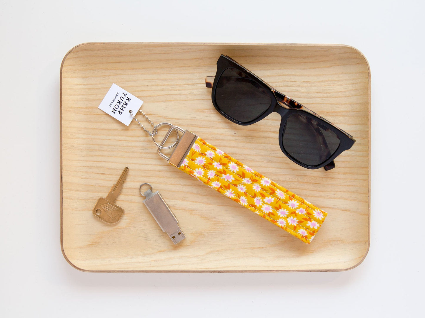 Keychain Wristlet - Yellow Daisy