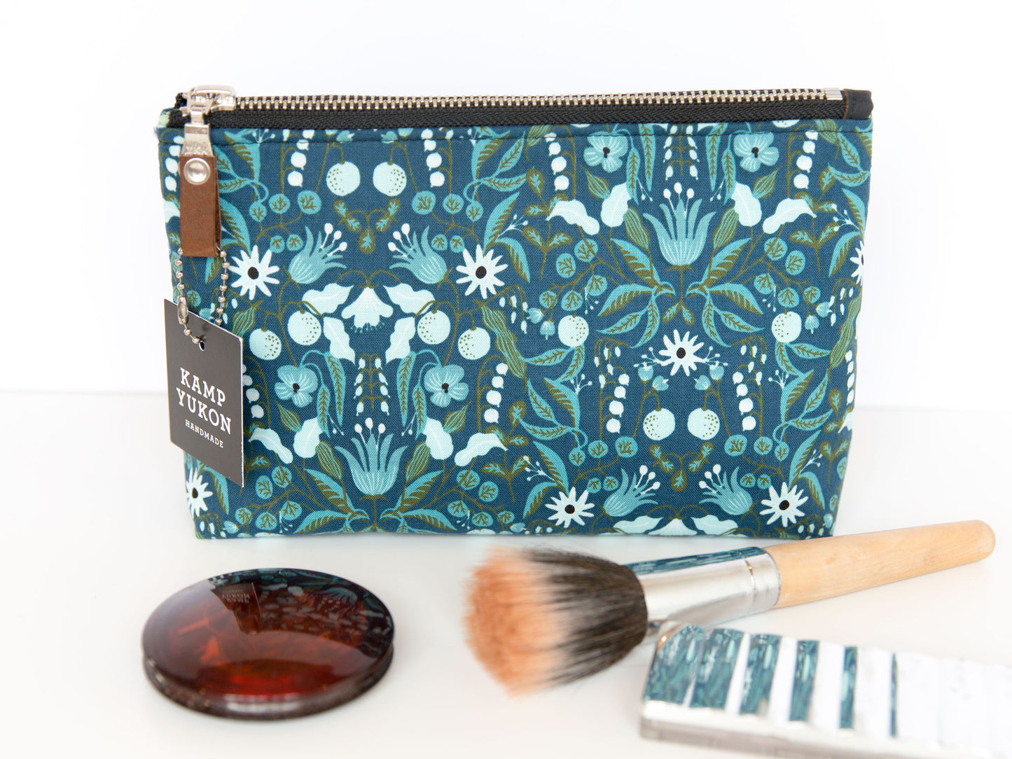 Small Pouch - Floral Tapis Blue