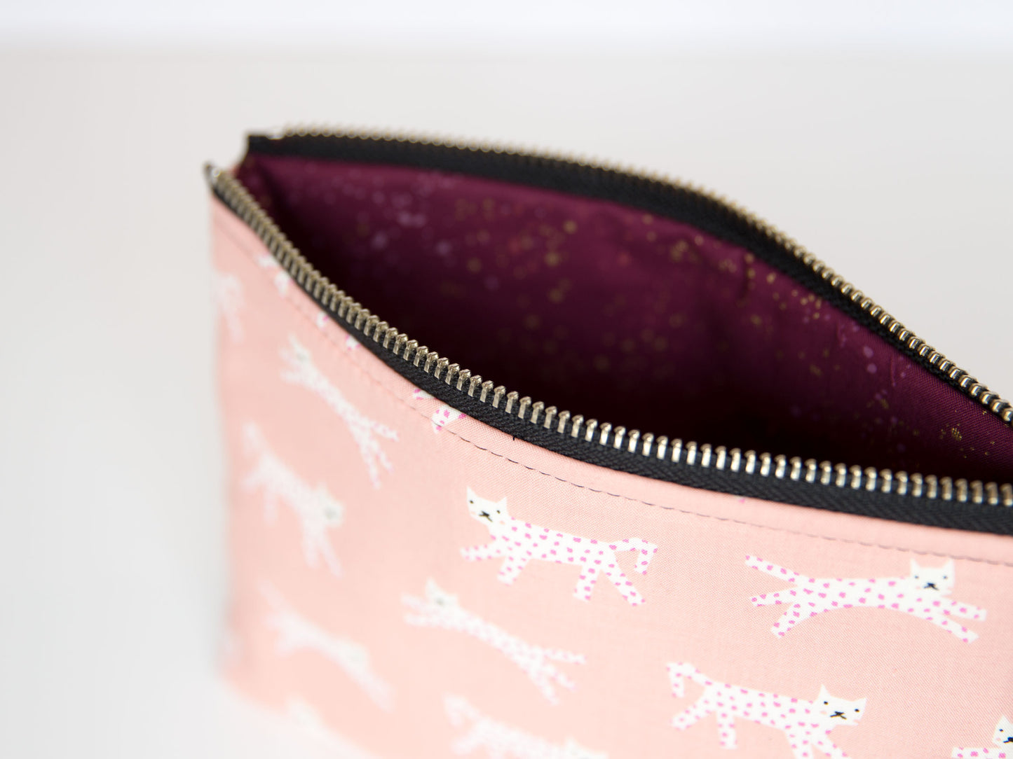 Small Pouch - Leopard Kitties - Pink