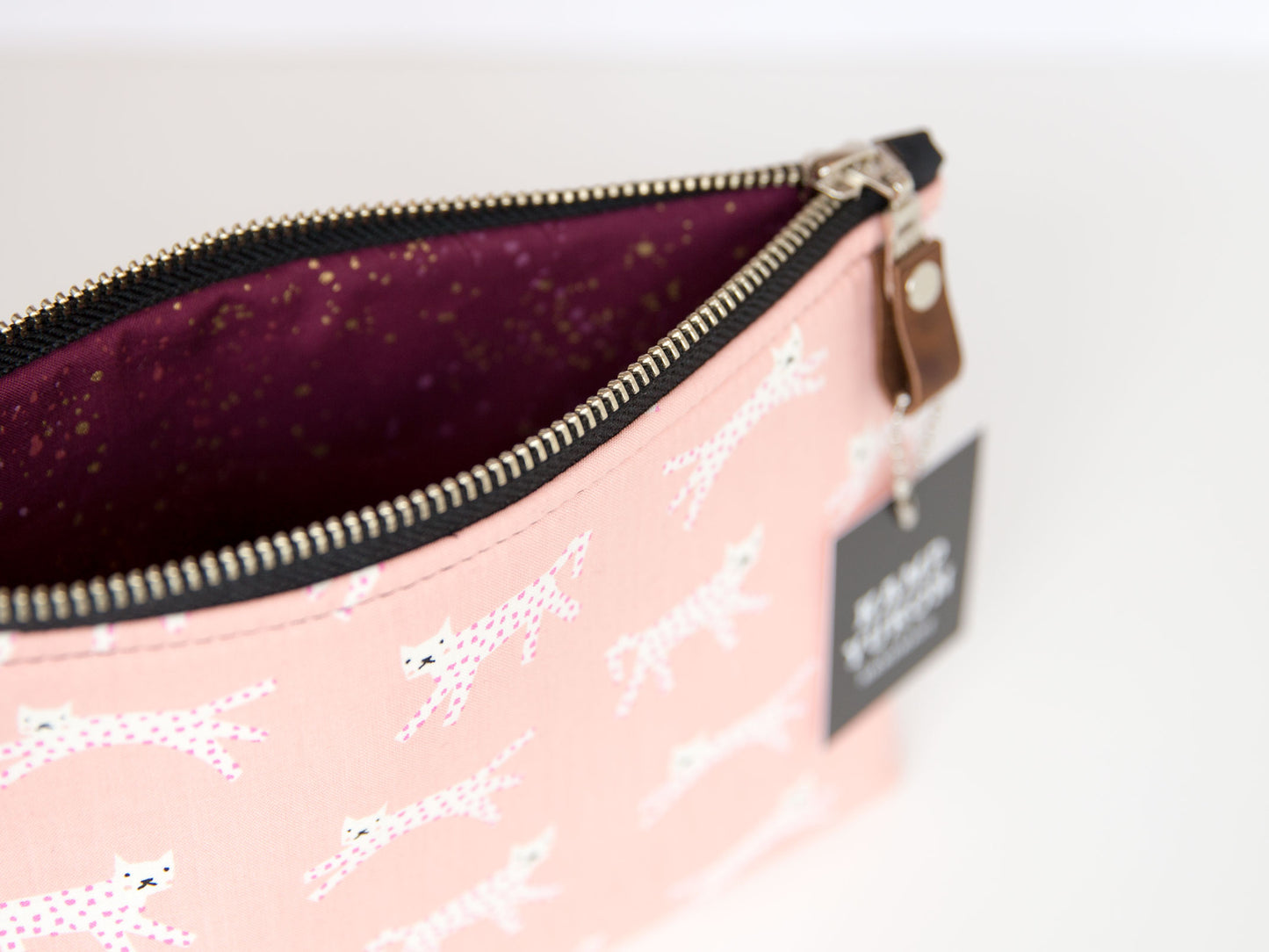 Small Pouch - Leopard Kitties - Pink