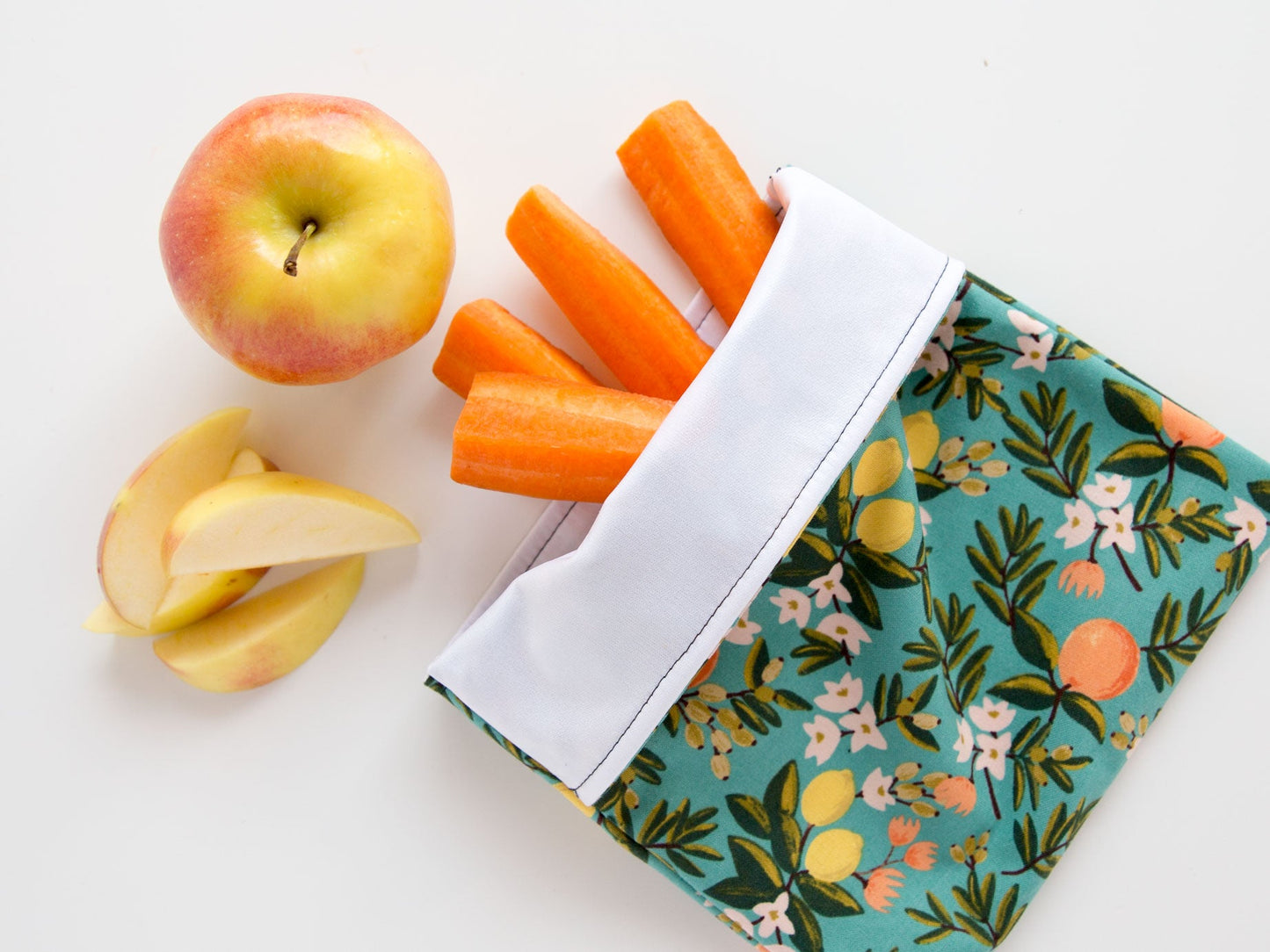 Snack Bag - Citrus Floral - Teal