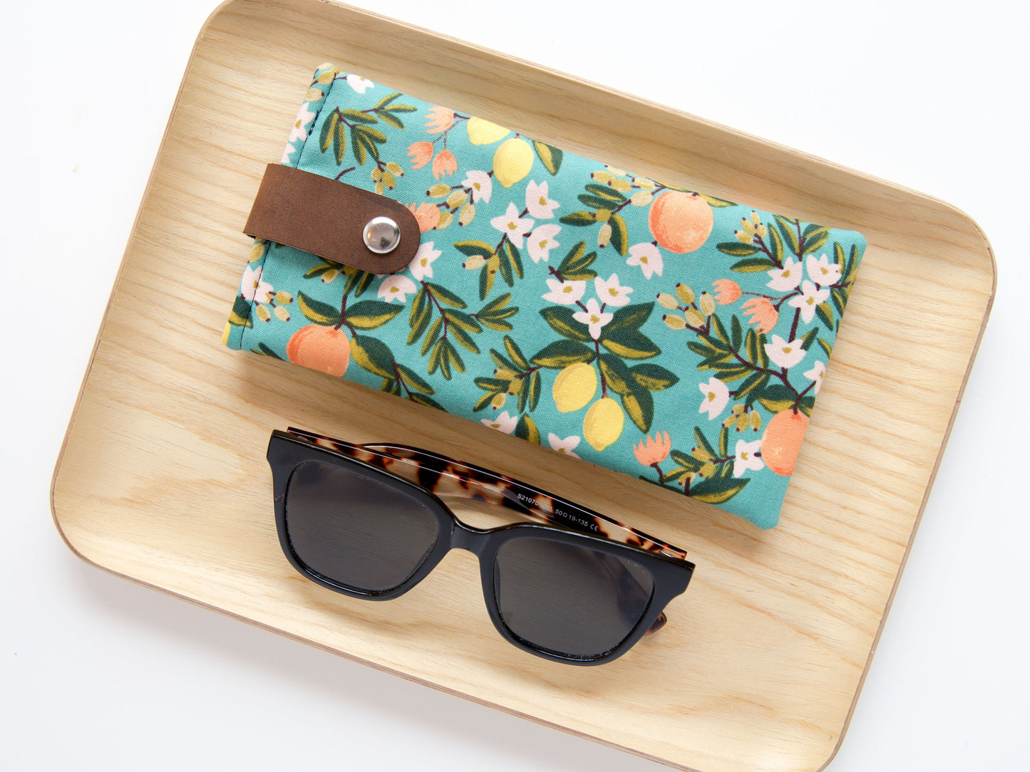 Glasses Case - Citrus Floral - Teal