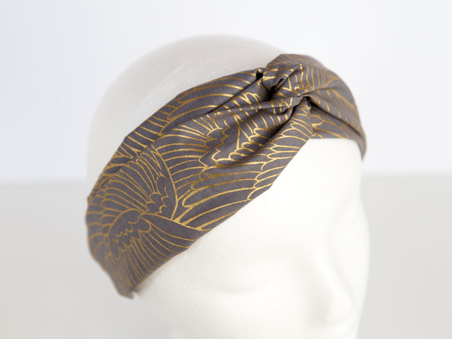 Headband - Gold Wings - Grey