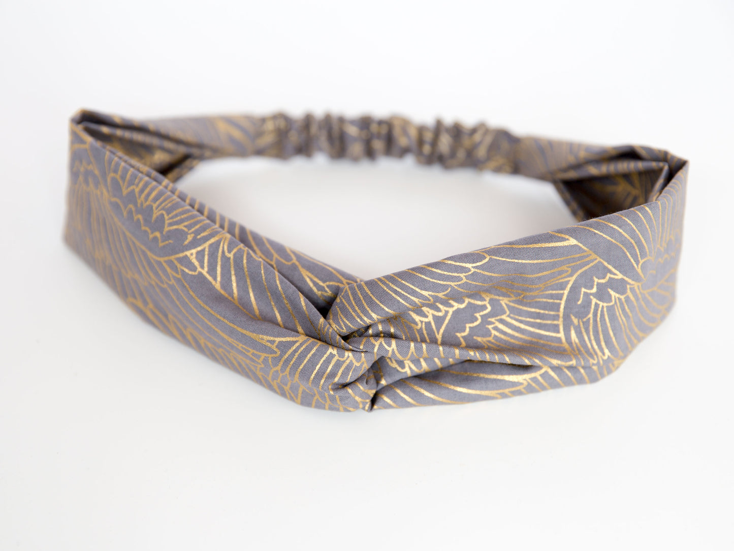 Headband - Gold Wings - Grey