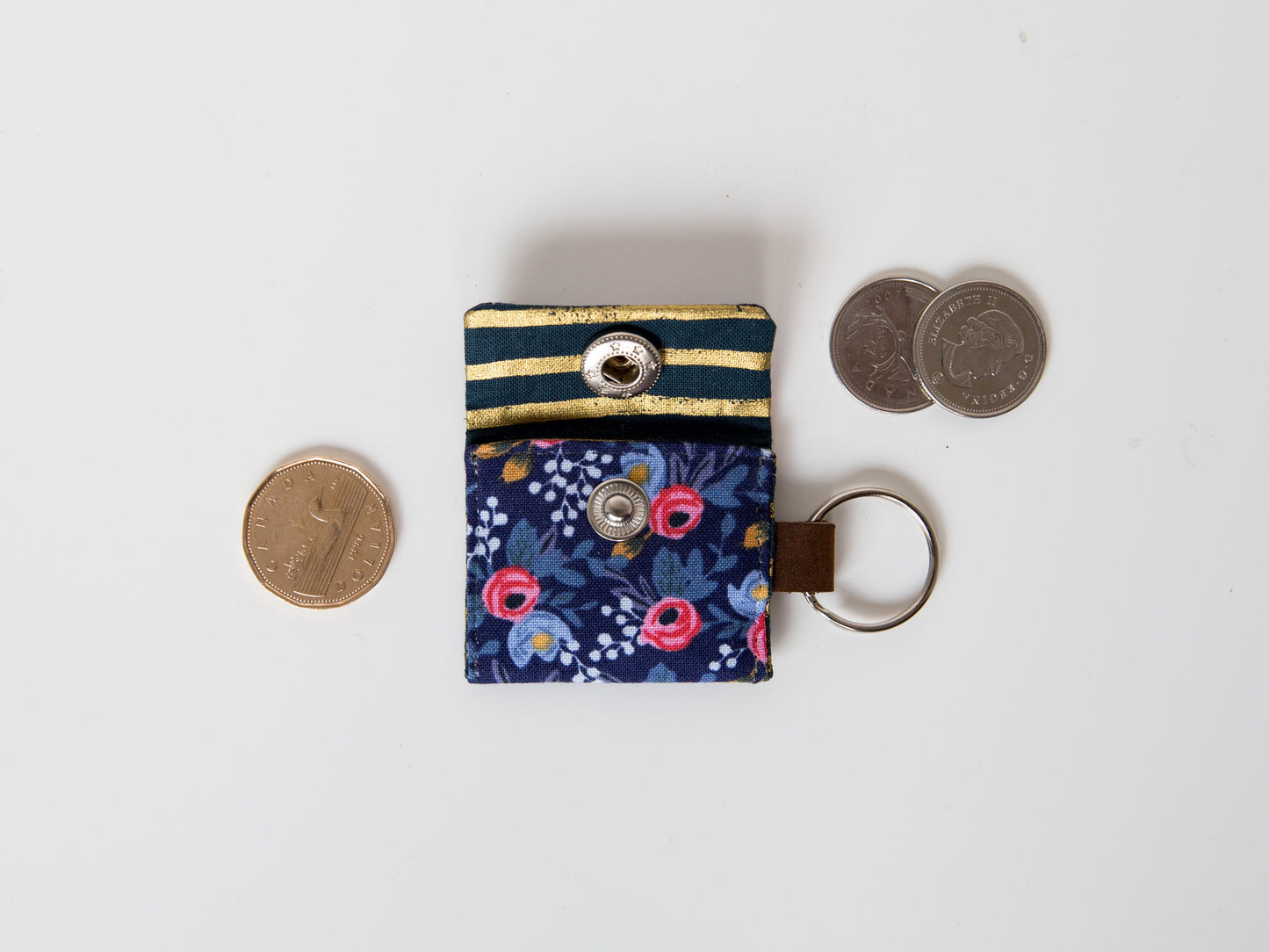 Coin Keeper Keychain - Rosa Navy