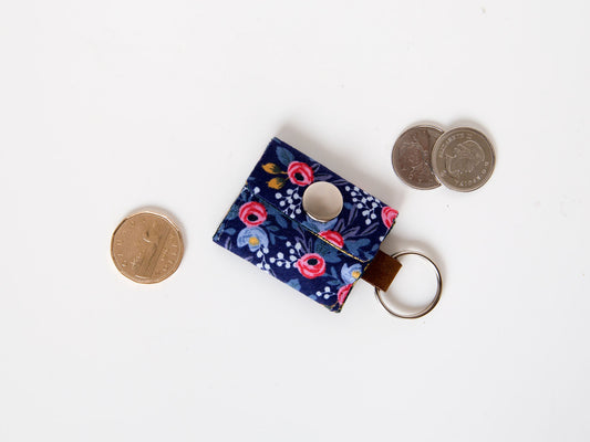 Coin Keeper Keychain - Rosa Navy