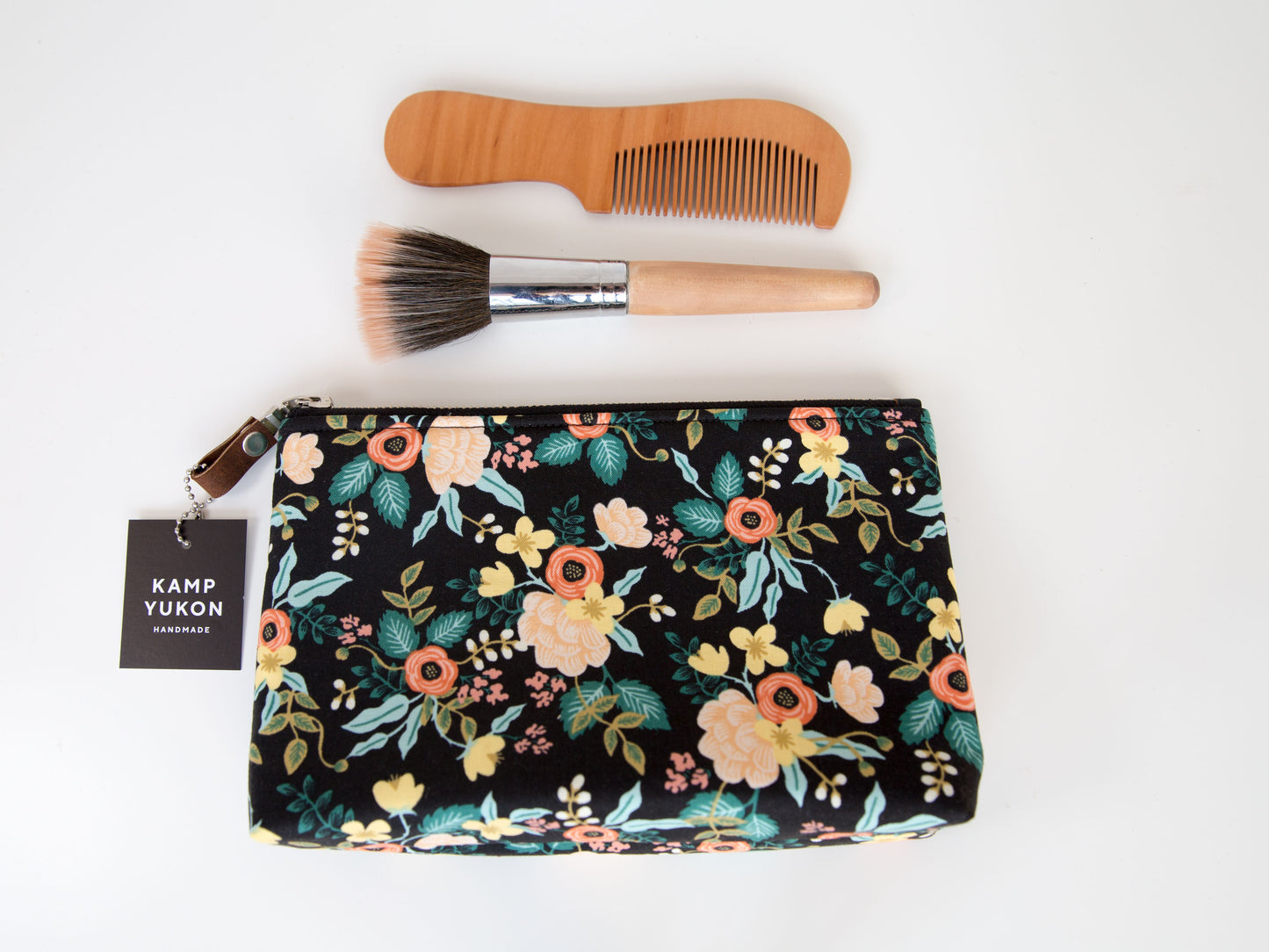 Small Pouch - Birch Black Floral