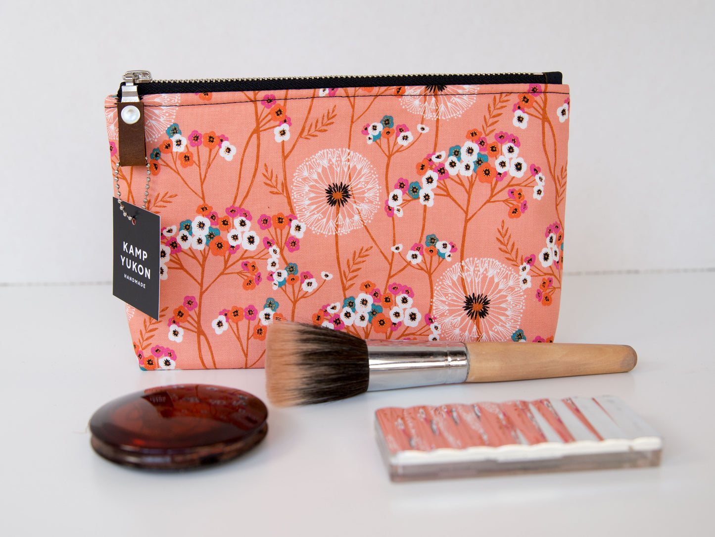 Small Pouch - Dandelions - Pink