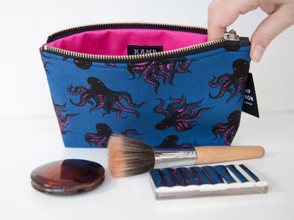 Small Pouch - Octopus - Blue & Pink