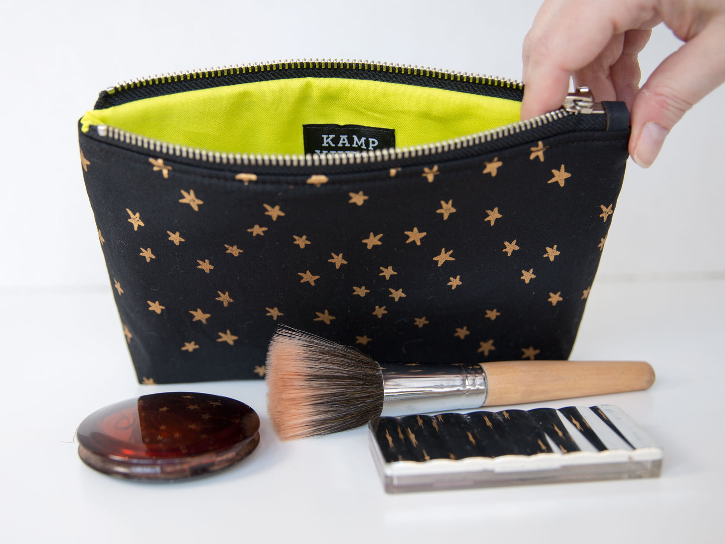 Small Pouch - Starry Black & Gold