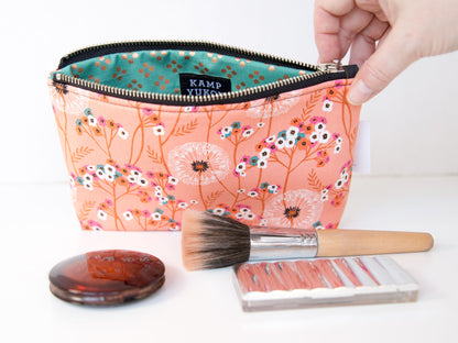 Small Pouch - Dandelions - Pink