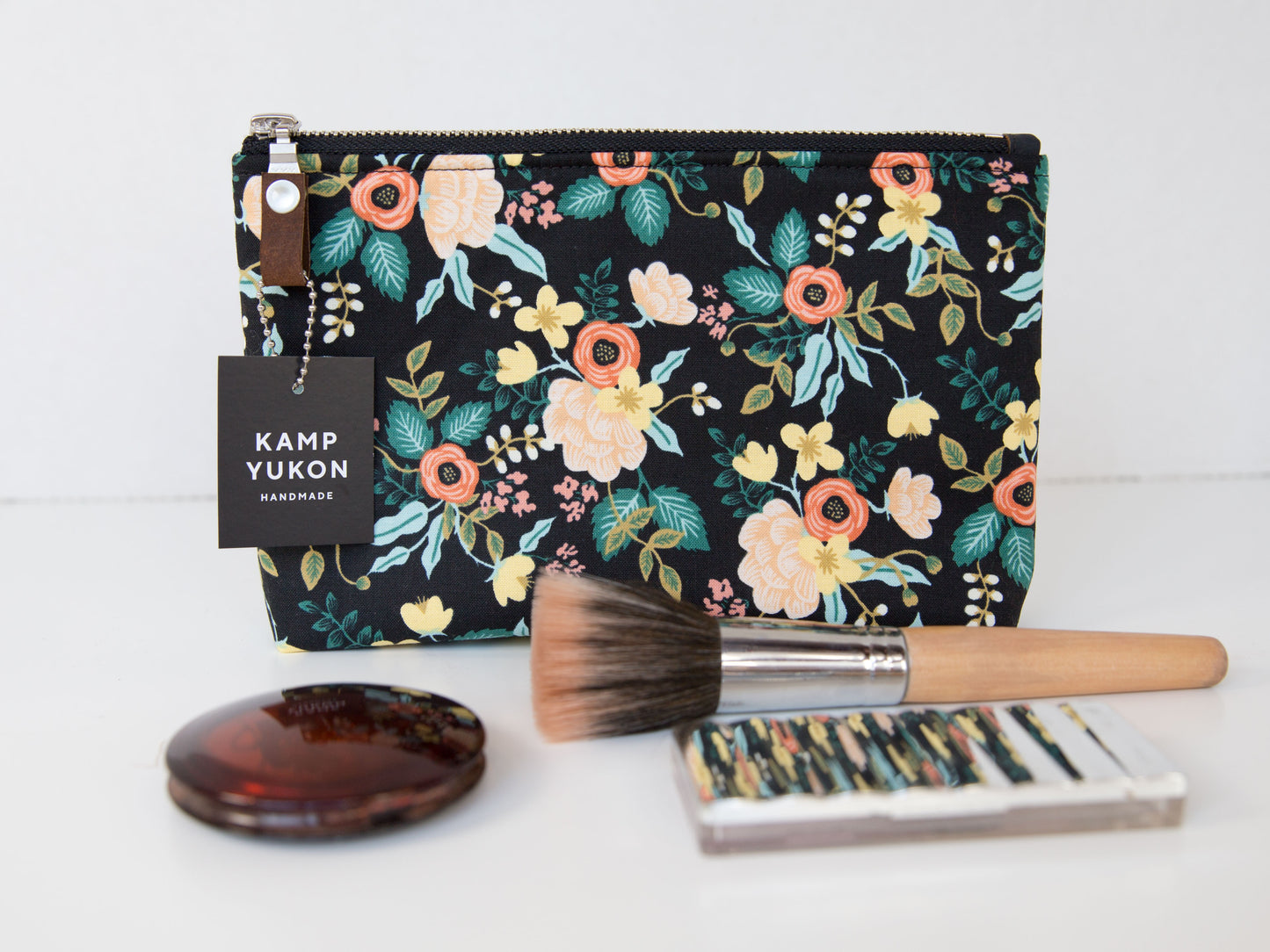 Small Pouch - Birch Black Floral