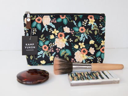 Small Pouch - Birch Black Floral