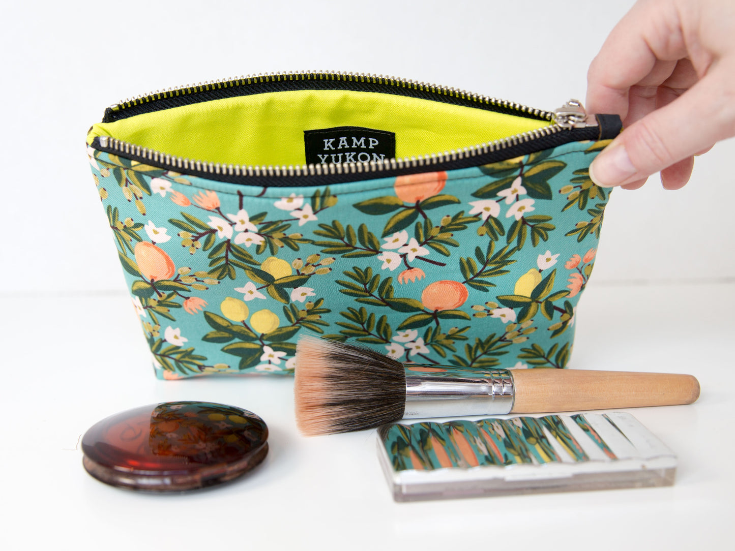 Small Pouch - Teal Citrus