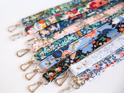 Lanyard - Birch Floral Periwinkle