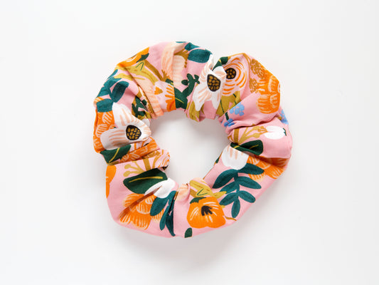 Scrunchie - Lively Floral - Coral