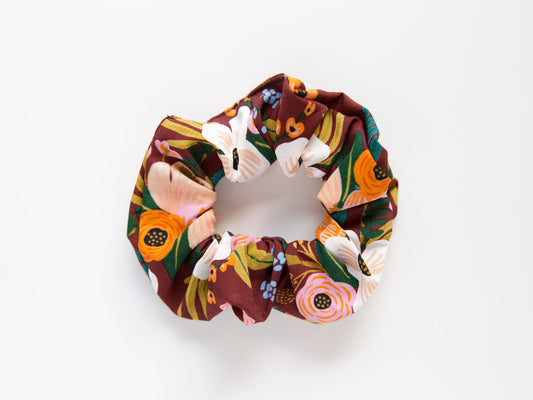 Scrunchie - Lively Floral - Burgundy