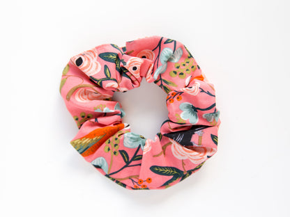 Scrunchie- Paradise Garden - Coral