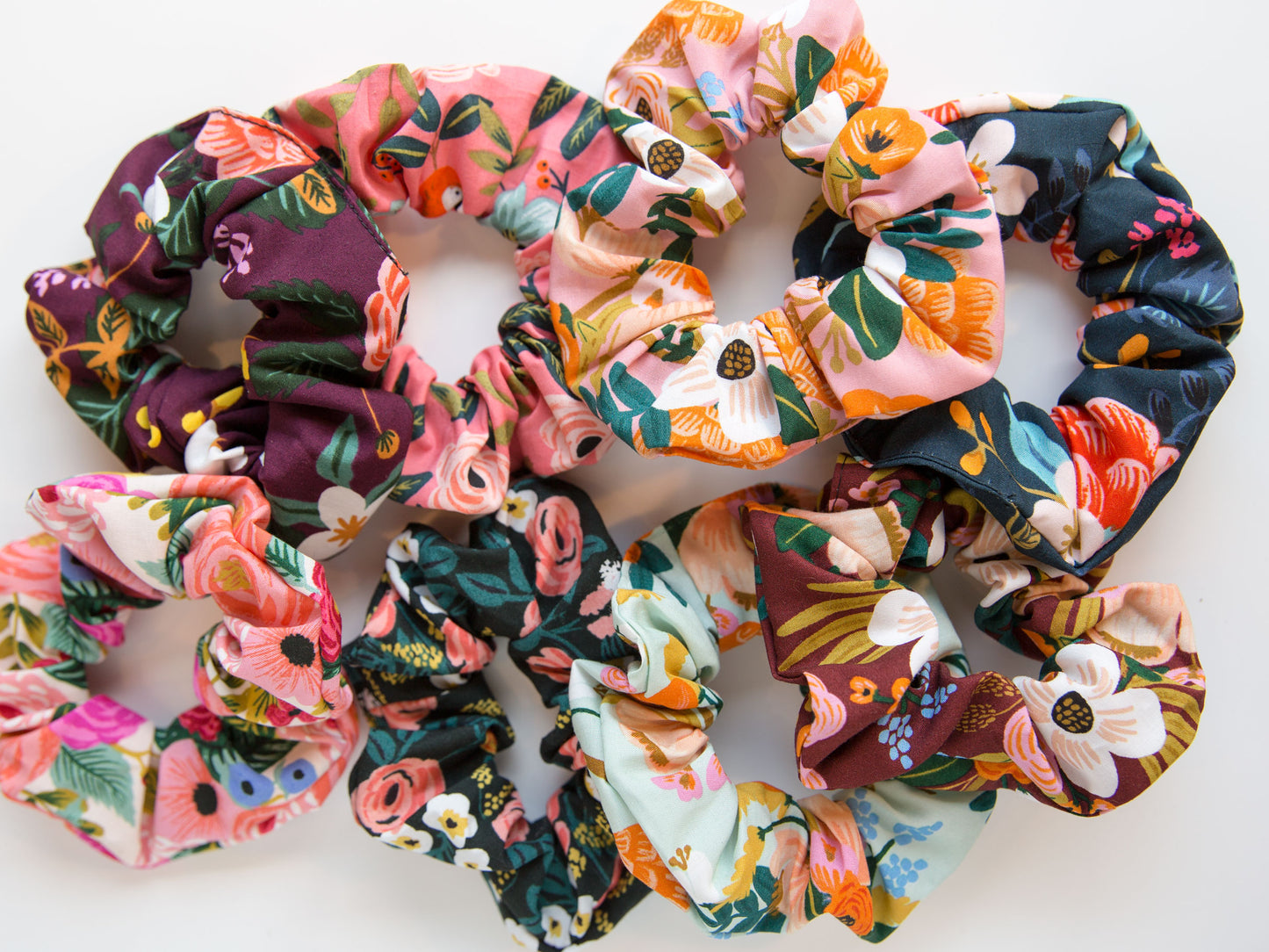 Scrunchie- Paradise Garden - Coral