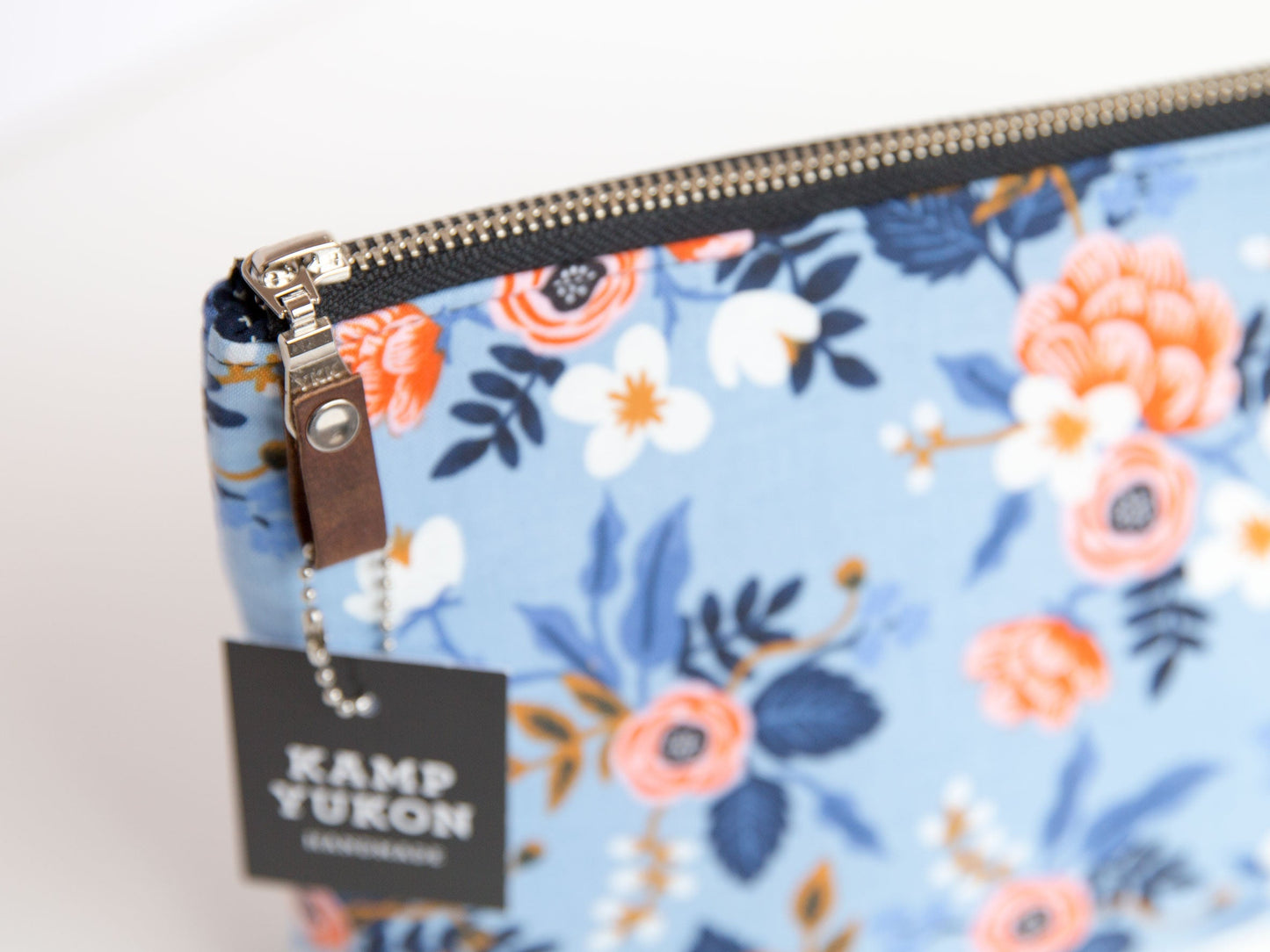 Large Pouch - Birch Floral Periwinkle