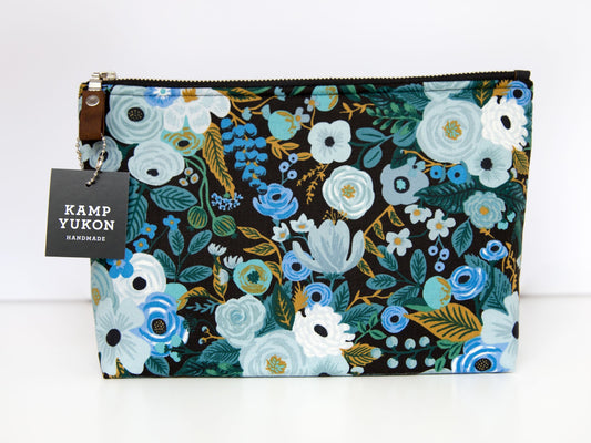 Large Pouch - Garden Party Blue