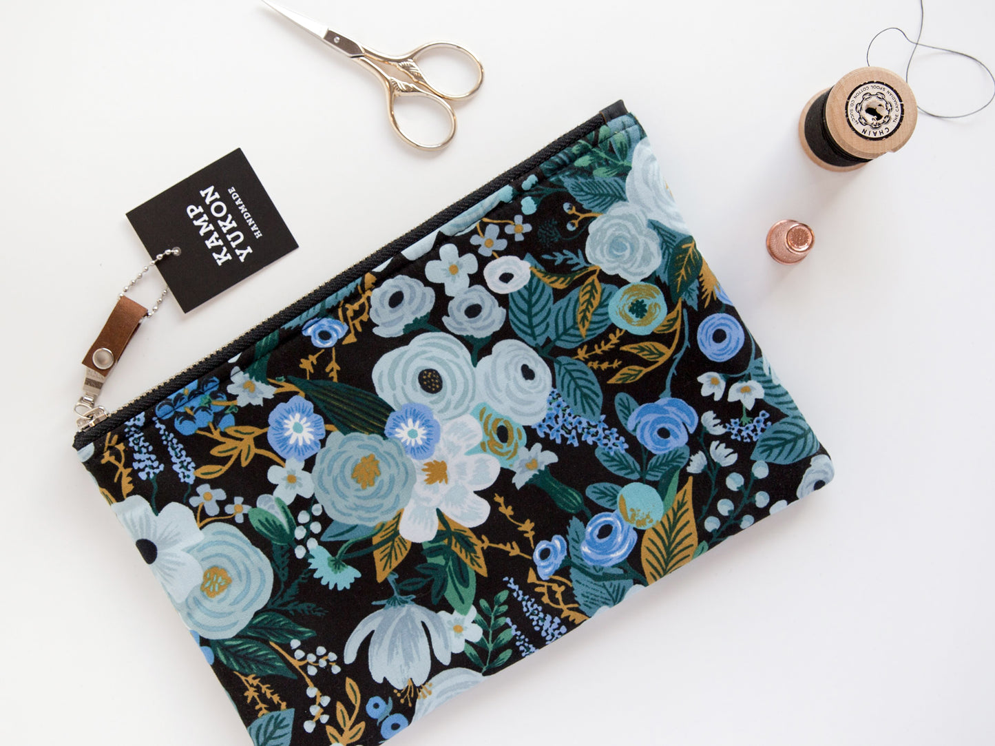 Flat Pouch - Garden Party - Blue