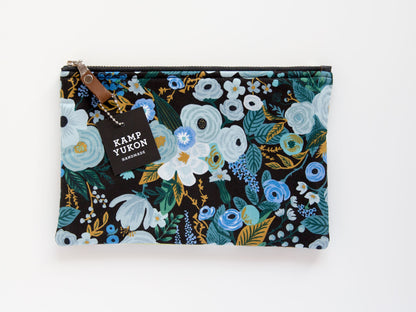 Flat Pouch - Garden Party - Blue