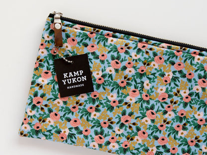 Flat Pouch - Rosa - Chambray