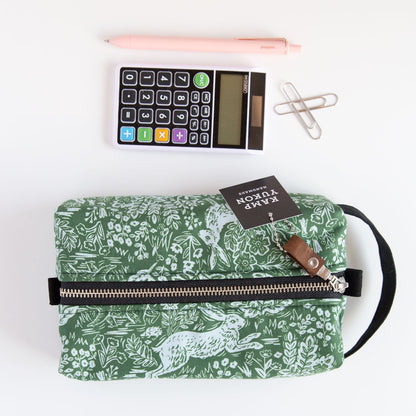 Box Pouch - Rabbits & Squirrels - Green