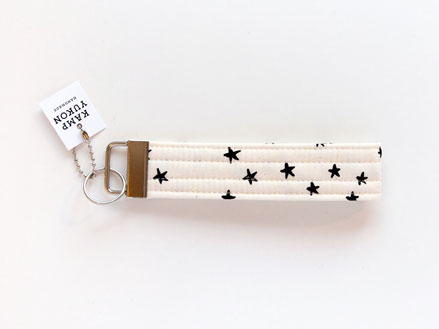 Keychain Wristlet - Starry - White