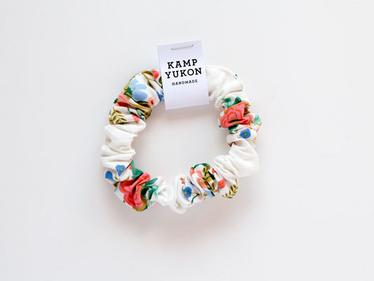 Skinny Scrunchie - Floral Vines - Cream