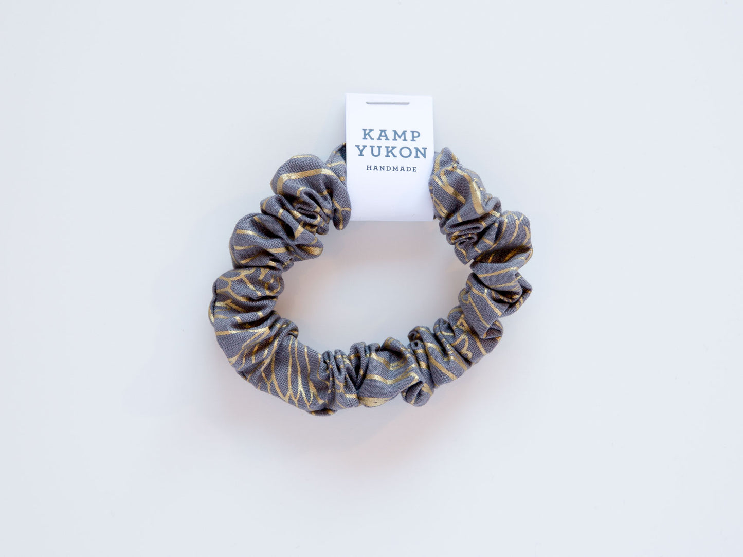 Skinny Scrunchie - Gold Wings - Grey