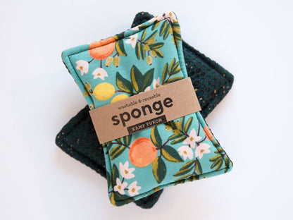 Sponge - Citrus Floral - Teal