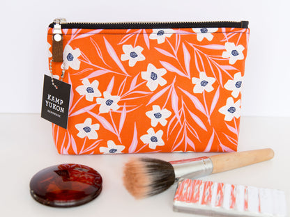 Small Pouch - Orange Floral