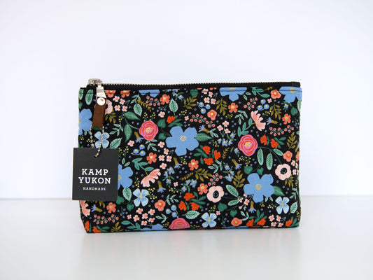 Small Pouch - Wild Rose - Black