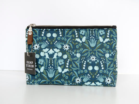 Small Pouch - Floral Tapis Blue