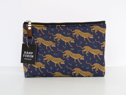 Small Pouch - Leopards - Navy