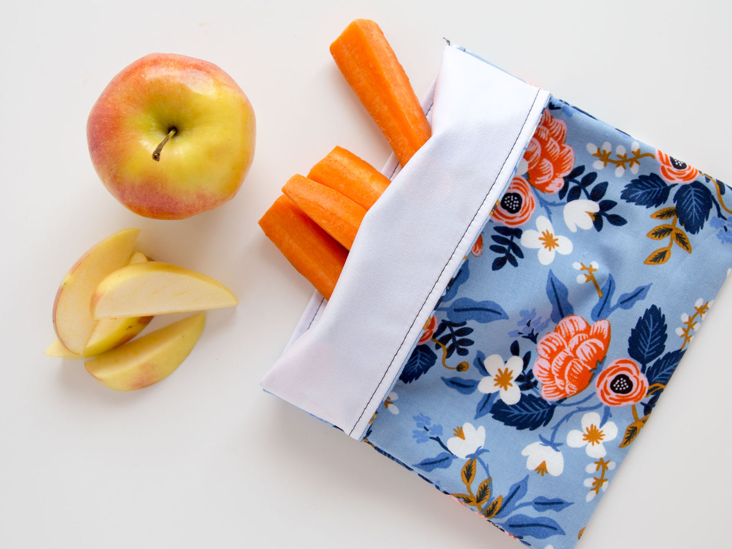 Snack Bag - Birch Floral -  Periwinkle