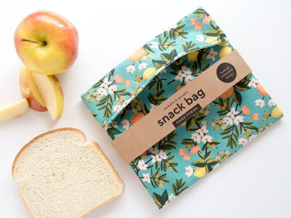 Snack Bag - Citrus Floral - Teal