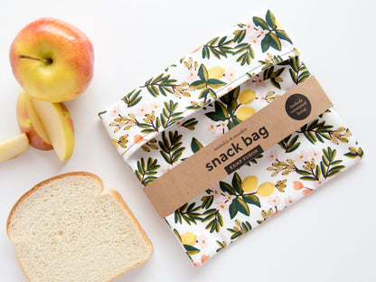 Snack Bag - Citrus Floral - Cream