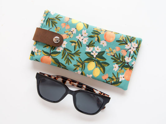 Glasses Case - Citrus Floral - Teal