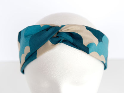 blue cloud headband on a mannequin